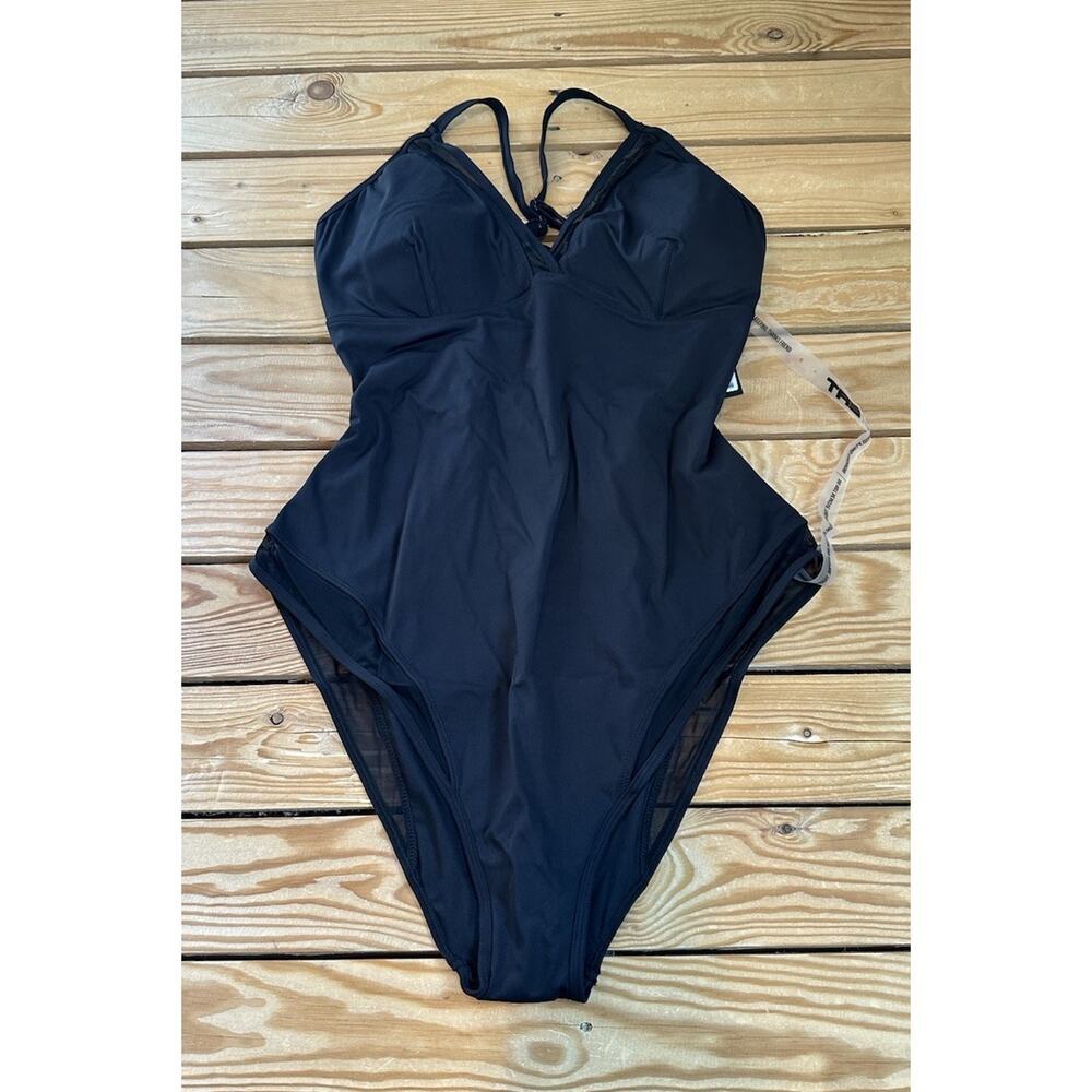NWT TAE Mesh One Piece Swimsuit Size 2X Women’s Black